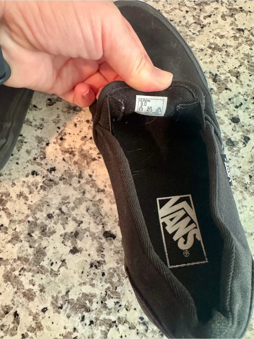 Vans All-Black Slip-On Canvas Sneakers